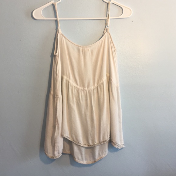 LAmade White Cami with Shimmer Details on Front M - Picture 3 of 8